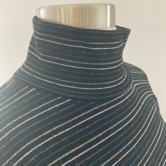 CJ. CREW Metallic Stripe Turtleneck Sweater , M - Picture 3 of 10